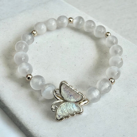 Selenite butterfly bracelet