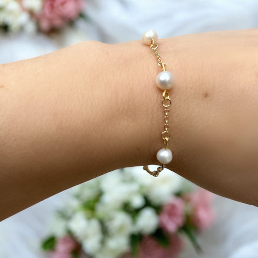 Vivienne water pearl 14k gold plated bracelet