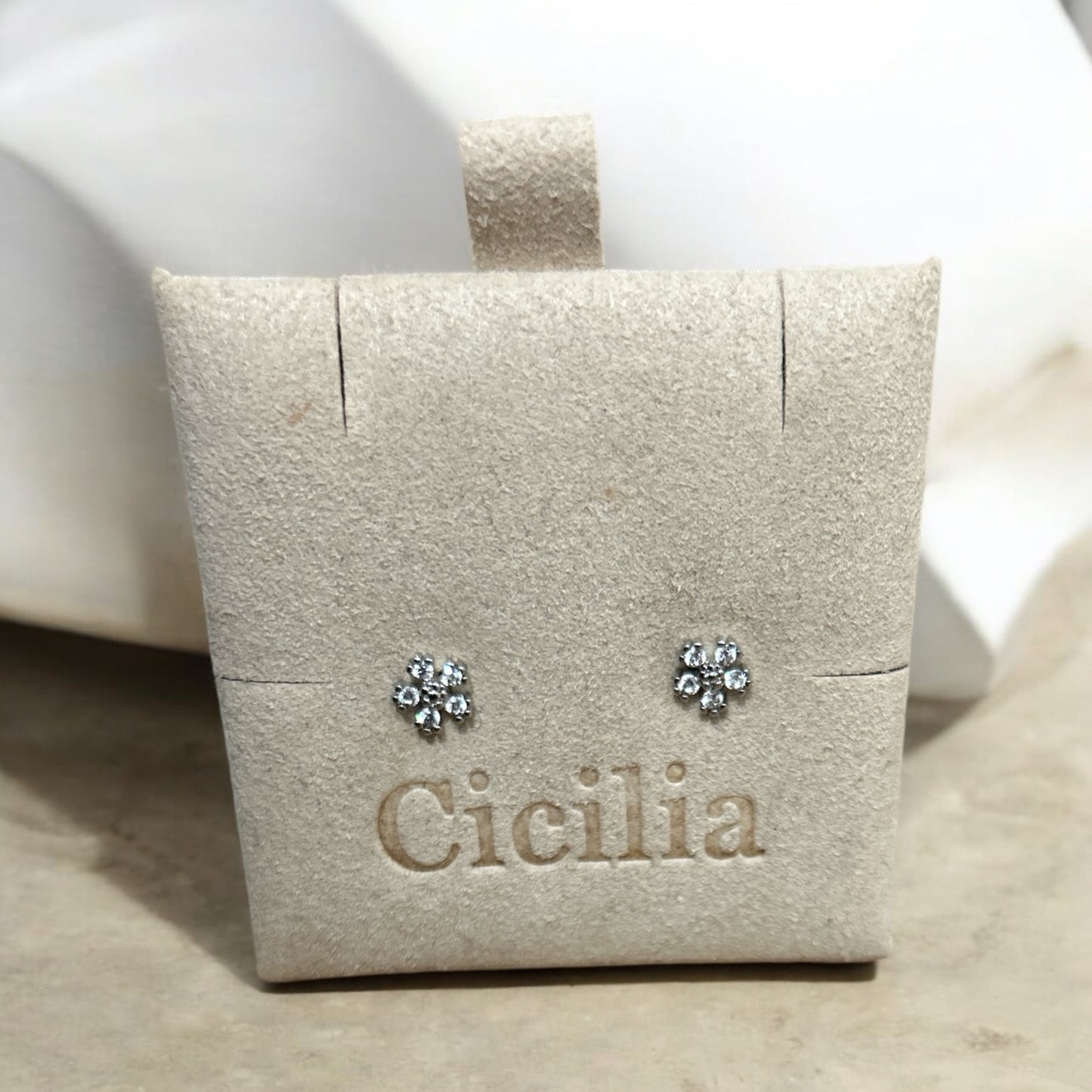 Flower 925 silver stud earrings