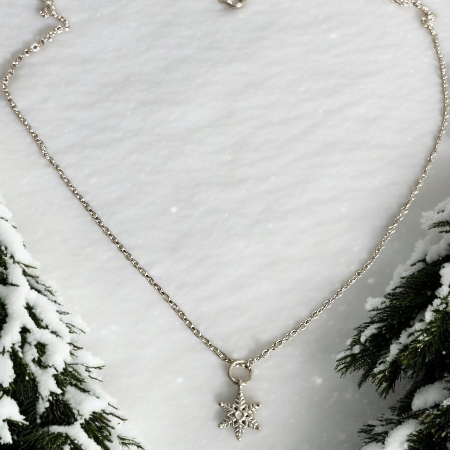 Sterling silver snowflake necklace